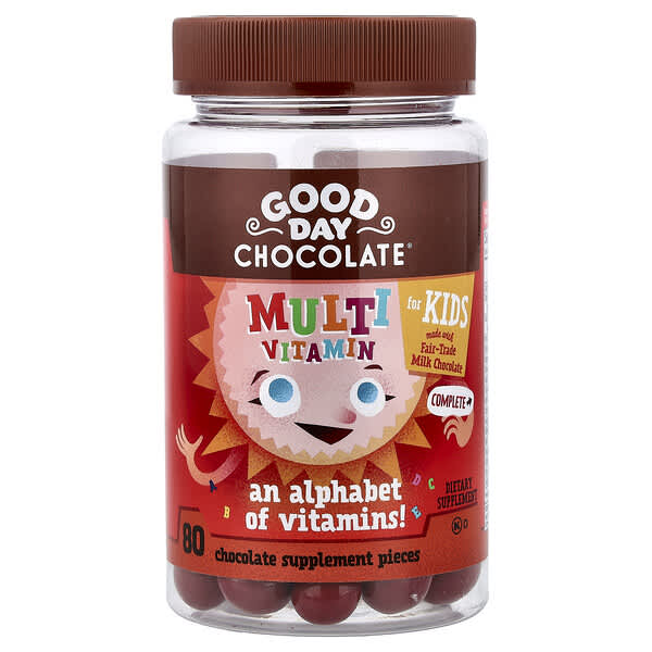 Good Day Chocolate, Kids Multivitamin, 80 Chocolate Pieces — product photo 1