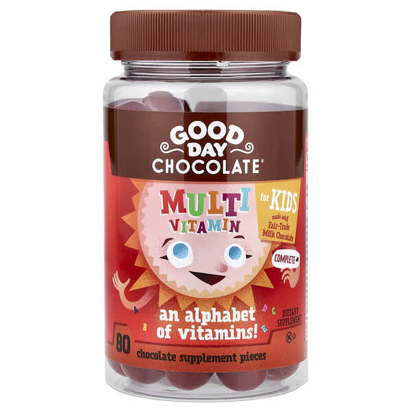 Good Day Chocolate, Multivitamin for Kids, Chocolate, 80 Pieces — product photo 1