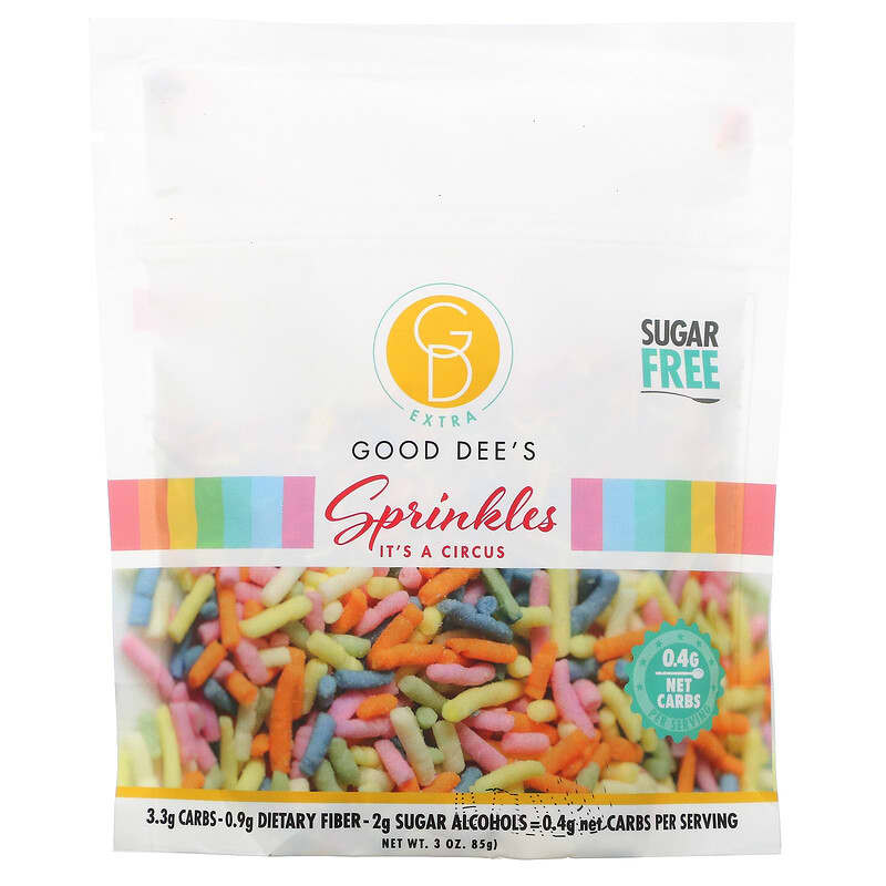 Good Dee's Sugar Free Sprinkles, Circus Rainbow, 3 oz