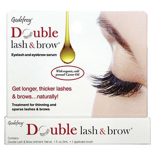 Godefroy, Double Lash & Brow，睫毛眉毛两用精华，0.1 液量盎司（3 毫升）