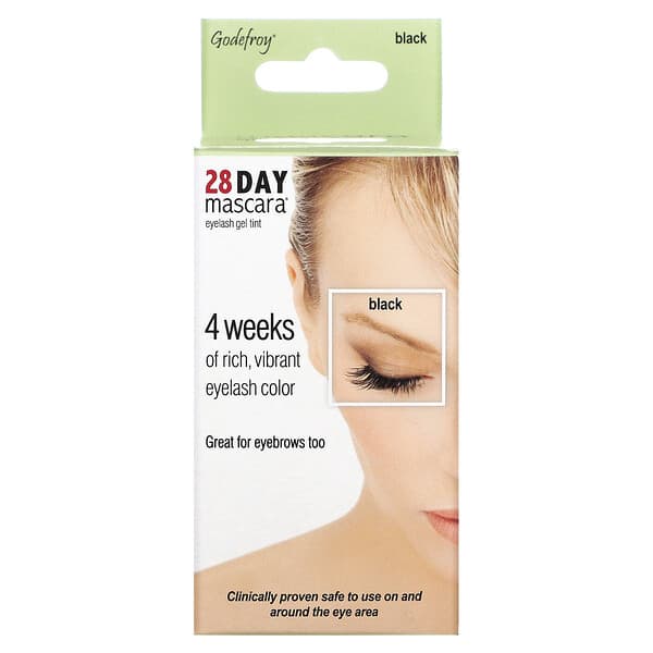 Godefroy, 28 Day Mascara, Eyelash Gel Tint Kit, Black, 25 Application Kit
