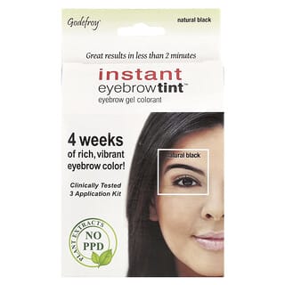 Godefroy, Instant Eyebrow Tint™, Natural Black, 3 Application Kit