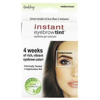 Godefroy, Instant Eyebrow Tint, Medium Brown, 3 Application Kit