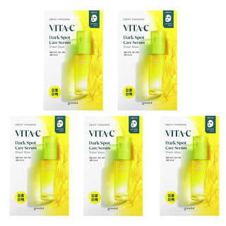 غودال‏, اليوسفي الأخضر ، Vita-C ، قناع الجمال الورقي للعناية بالبقع الداكنة ، 5 أقنعة ، 28 جم (0.98 أونصة) لكل قناع