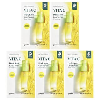 Goodal, Green Tangerine Vita-C Dark Spot Care Serum Beauty Sheet Mask, 5 Sheets, 0.98 oz (28 g) Each