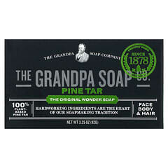 The Grandpa Soap Co., 潔面&沐浴&洗髮香皂，松焦油，3.25 盎司（92 克）