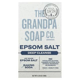 The Grandpa Soap Co., Barra de jabón para el rostro y el cuerpo, Sal de Epsom, 120 g (4,25 oz)
