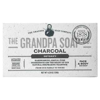 The Grandpa Soap Co., Кусковое мыло для лица и для тела, антитоксичное, с древесным углем, 4,25 унции (120г)