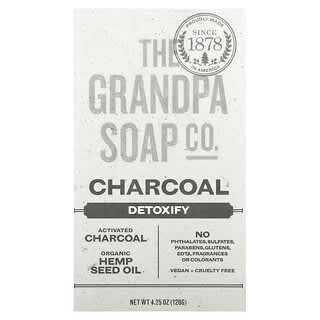 The Grandpa Soap Co.‏, סבון מוצק לפנים ולגוף, פחם, 120 גרם (4.25 אונקיות)