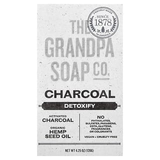 The Grandpa Soap Co., Tuhé mydlo na tvár a telo, s aktívnym uhlím, 120 g