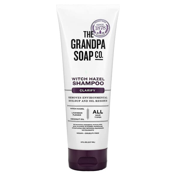 The Grandpa Soap Co., 위치하젤 샴푸, 클래리파이, 모든 모발 유형에 적합, 237ml(8fl oz)