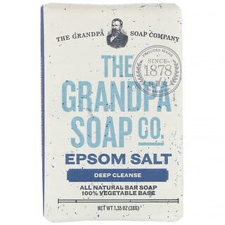 The Grandpa Soap Co., Jabón en barra para rostro y cuerpo, Limpieza profunda, Sal de Epsom, 38 g (1,35 oz)