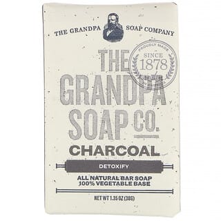 The Grandpa Soap Co., Брусковое мыло для лица и тела, детокс, древесный уголь, 38 г (1,35 унции)