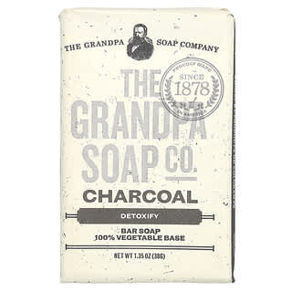 The Grandpa Soap Co., кусковое мыло для лица и тела, с древесным углем, 38 г (1,35 унции)