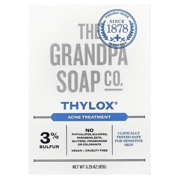 The Grandpa Soap Co., 페이스 & 바디 바 솝, Thylox® 여드름 치료, 92g(3.25oz)