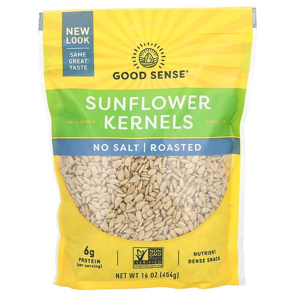 Good Sense, Sunflower Kernels, No Salt, Roasted, 16 oz (454 g)
