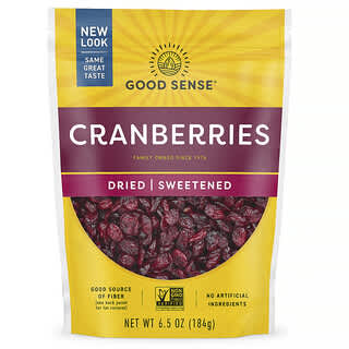 Good Sense, Cranberries, Desidratados e Adoçados, 184 g (6,5 oz)