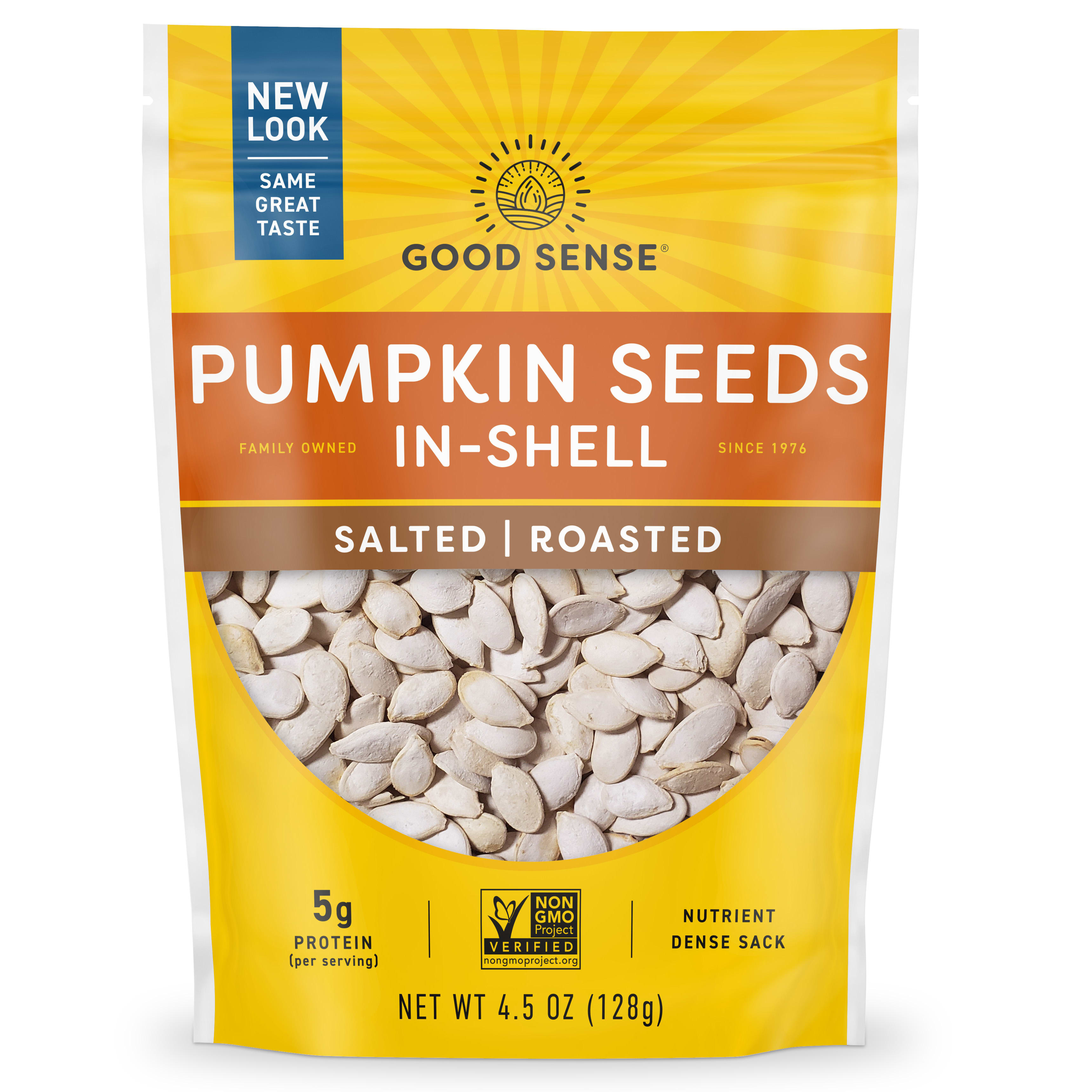 Good Sense, Pumpkin Seeds InShell, Salted, Roasted, 4.5 oz (128 g)