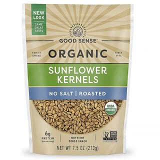 Good Sense, Organic Sunflower Kernels, No Salt, Roasted, 7.5 oz (213 g)