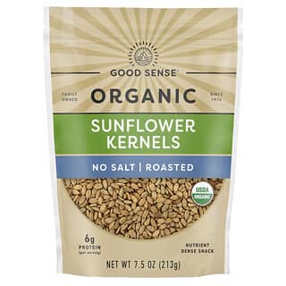 Good Sense, Organic Sunflower Kernels, No Salt, Roasted, 7.5 oz (213 g)