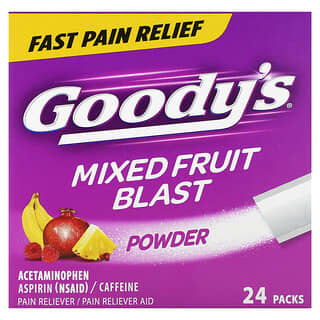 Goody's, Polvo para el dolor de cabeza con concentración extra, Explosión de frutas mixtas, 24 paquetes