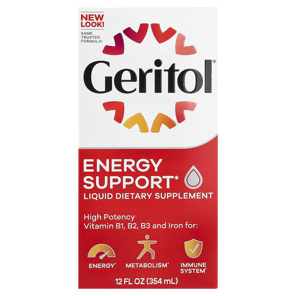Geritol Energy Support Liquid Supplement, 12 fl oz (354 ml)