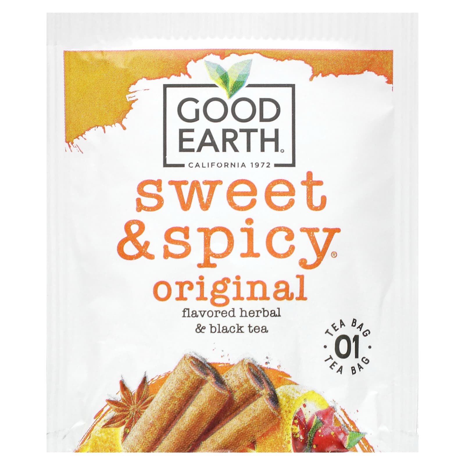 Good Earth Teas, ハーバル& ブラックティー、Sweet & Spicy 、ティーバッグ 18個、1.43 オンス(40.5 g)