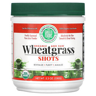 Green Foods Corporation, Organic & Raw, Wheatgrass Shots, 5.3 oz (150 g)