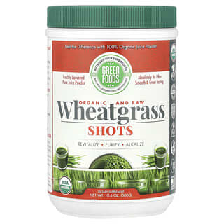 Green Foods‏, Organic and Raw Wheatgrass Shots, 10.6 oz (300 g)