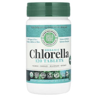 Green Foods, Clorela Orgánica, 500 mg, 120 Tabletas