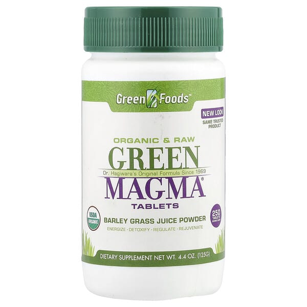 Green Foods, Green Magma®, Barley Grass Juice Powder , 250 Tablets, 4.4 oz (125 g)