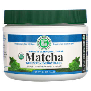 Green Foods, مزيج الطاقة شاي أخضر ماتشا، 5.5 أونصة (156 جم)