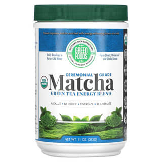 Green Foods, Mezcla energética de té verde matcha de calidad ceremonial, 312 g (11 oz)