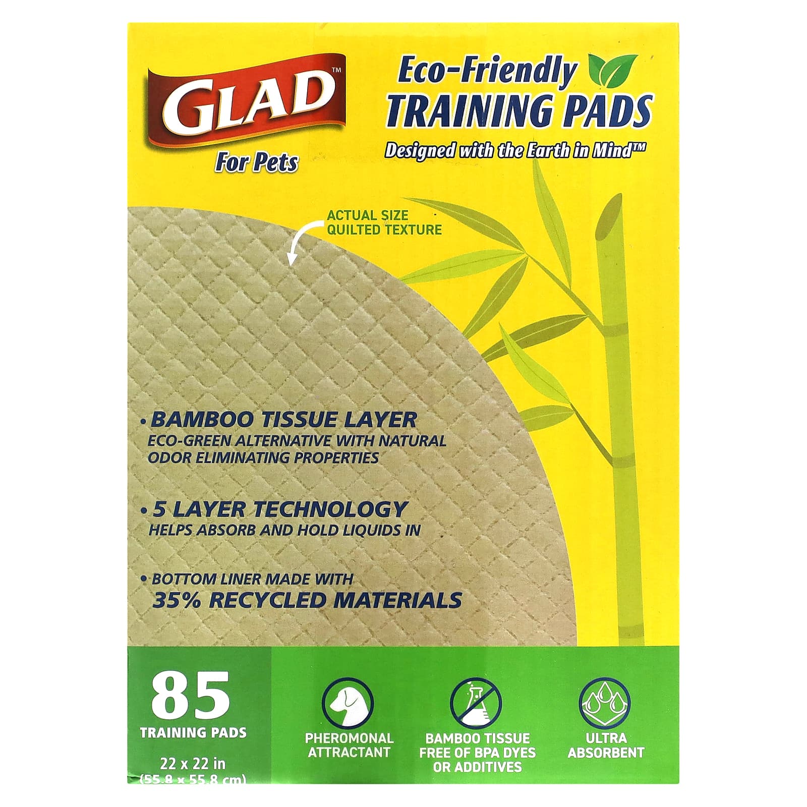 Glad for Pets, EcoFriendly Training Pads For Pets, 85 Training Pads