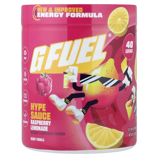 G FUEL, 에너지 포뮬라, 하이프 소스, 라즈베리 레모네이드 맛, 248g(8.7oz)