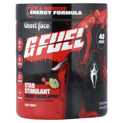 G FUEL, Energy Formula, Ghost Face®, Cherry Green Apple Flavor, 9.6 oz (272 g)