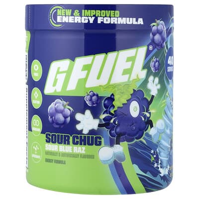G FUEL, Sour Chug, Sour Blue Raspberry, 9.6 oz (272 g)