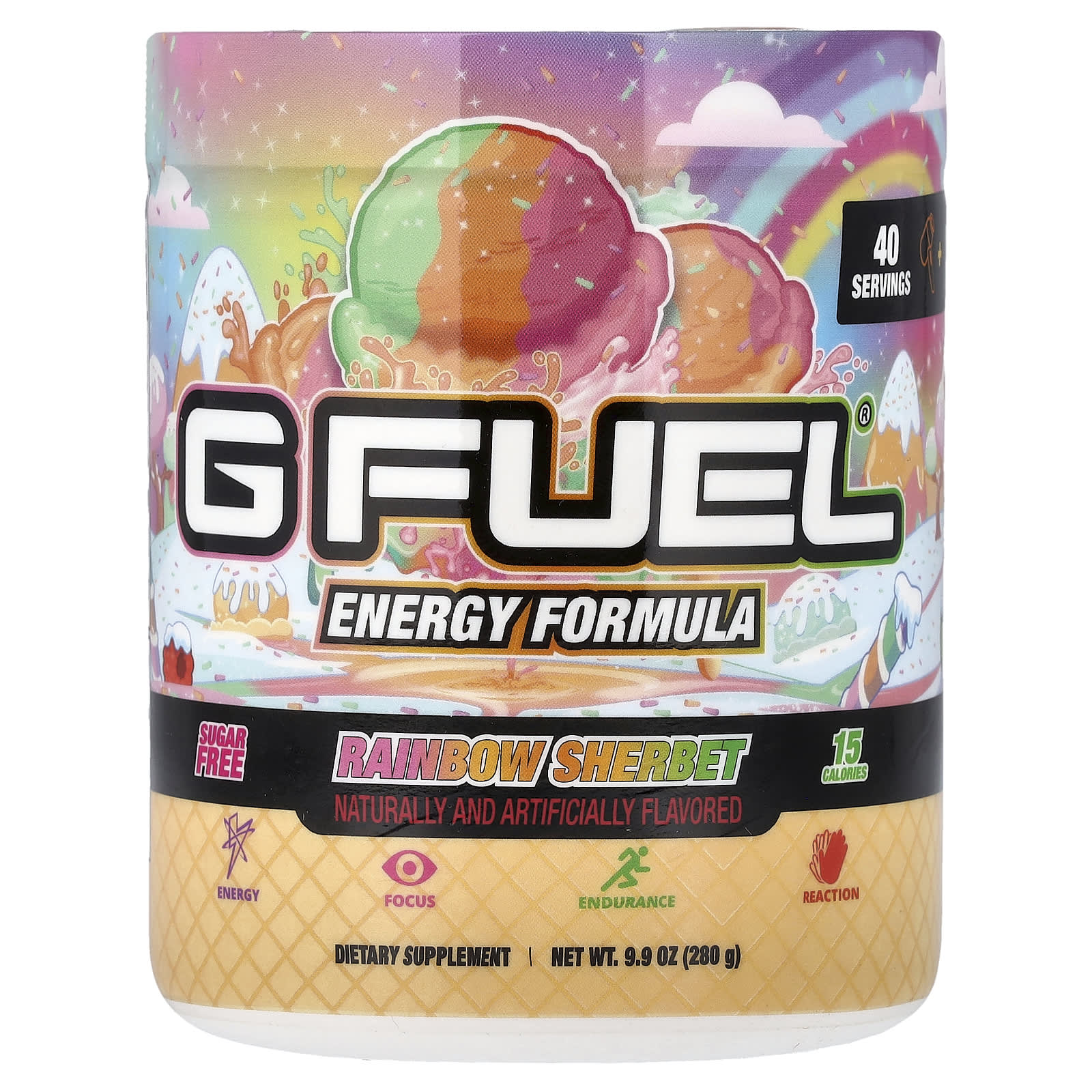 GFUEL, Energy Formula, радужный щербет, 280 г (9,9 унции)