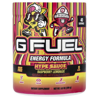 G FUEL, Energy Formula, Hype Sauce, Raspberry Lemonade, 9.9 oz (280 g)