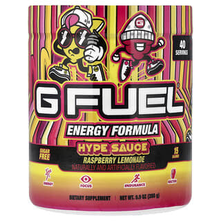 GFUEL, Energy Formula, Hype Sauce, Energieformel, Hype Sauce, Himbeerlimonade, 280 g (9,9 oz.)