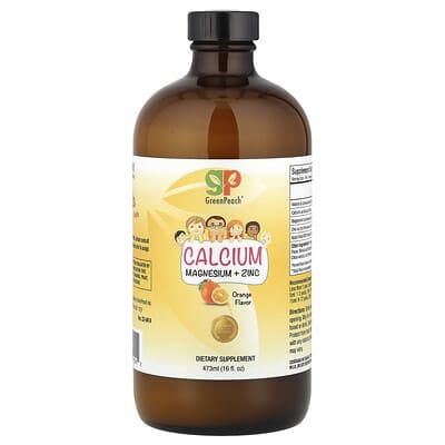 GreenPeach, Calcium Magnesium + Zinc, Orange Flavor, 16 fl oz (473 ml)