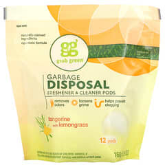 Grab Green, освежитель и очиститель для измельчителя пищевых отходов, мандарин и лемонграсс, 12 капсул, 168 г (5,9 унции)