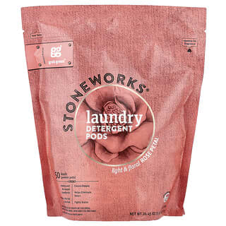 غرابغرين‏, Stoneworks، أكياس معقمة للغسيل، بتلات الورد، 50 كيس، 1.65 رطل (750 ج)