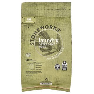 Grab Green, Stoneworks, капсулы для стирки, с листьями оливкового дерева, 50 загрузок, 750 г (1,65 фунта)