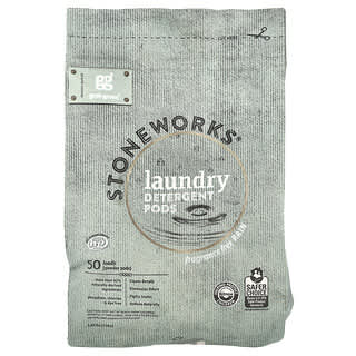 Grab Green, Stoneworks®, Laundry Detergent Pods, Fragrance Free, Rain, 50 Loads, 1.65 lbs (750 g)