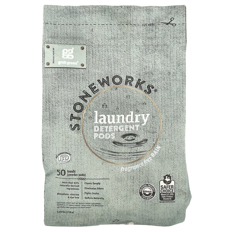 Stoneworks®（ストーンワークス）、洗濯用洗剤ジェルボール、無香料
