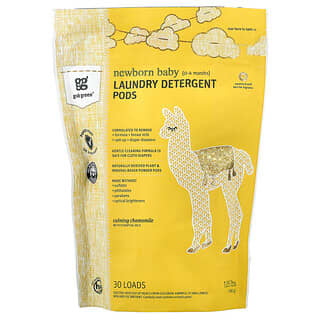 Grab Green, Yeni doğulmuş körpə paltar yuyulan deterjan fişləri, 0-4 ay, Aromaterapiya yağı olan sakitləşdirici çobanyastığı, 30 təmizlik, 1.05 lb (480 q)