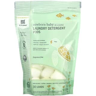 Grab Green, Cápsulas de detergente para la ropa para bebés recién nacidos, 0-4 meses, Sin fragancia, 30 cargas