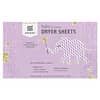 Baby Dryer Sheets, 5+ Months, Dreamy Rosewood with Essential Oils, 80 Compostable Sheets
