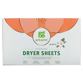 Grab Green, Dryer Sheets, Gardenia, 80 Count